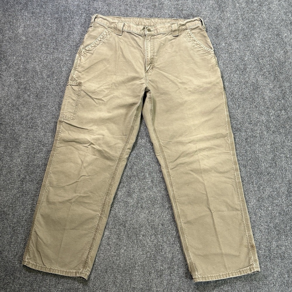 Vintage Carhartt Carpenter Pants Mens 38x30 Brown Dungaree Workwear B151 LBR